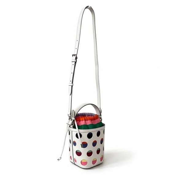 Kate Spade Novelty Pippa Perforated Dot Bucket Crossbody Bag ♠️ - Picture 4 of 10